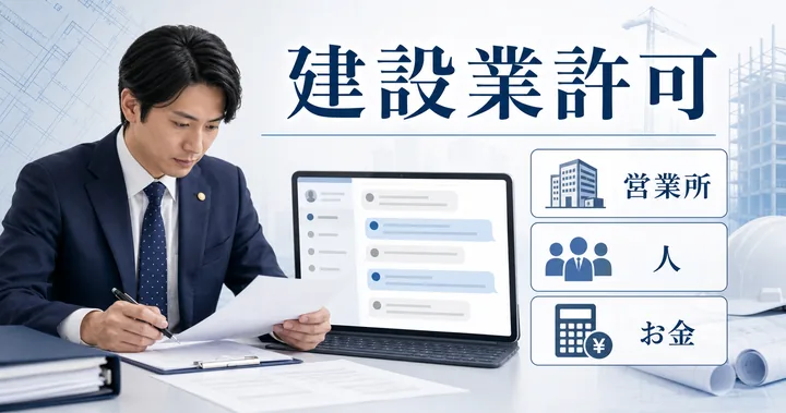 建設業許可の相談を受けたら。行政書士が初回ヒアリングで確認したい営業所・人・お金の話