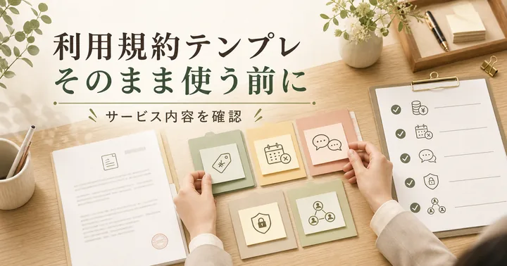 「利用規約はテンプレで大丈夫ですか？」と聞かれた行政書士が、最初に確認したいこと